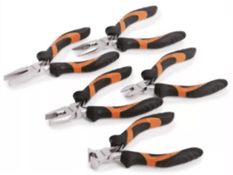 JUEGOS DE MINI ALICATES. 5 PIEZAS. Universal - Corte frontal - Punta Larga - Cortante - Punta Chata.