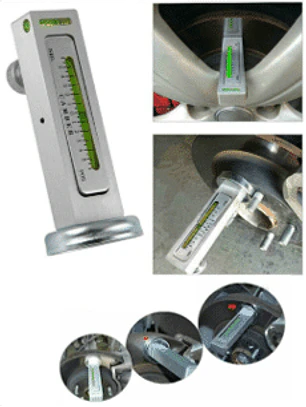 Herramienta magnética para calibrar angulos de camber y caster en ruedas de vehículos