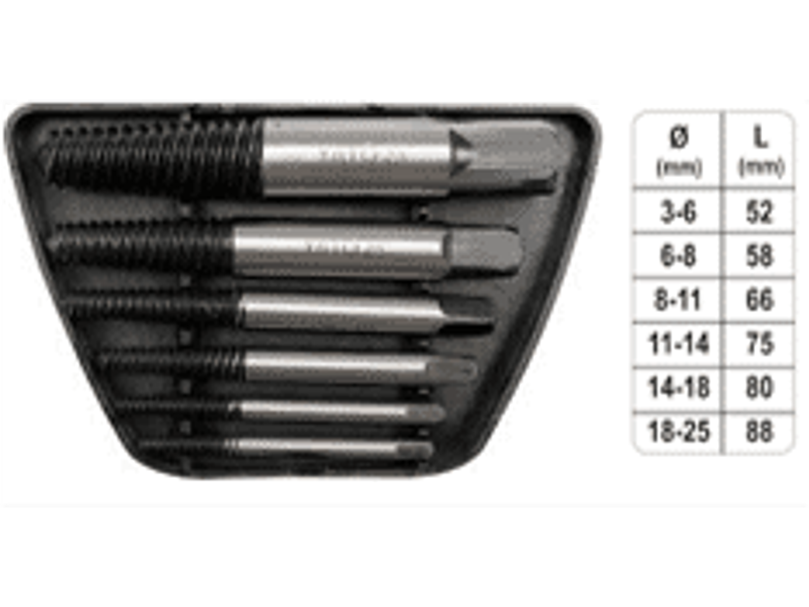 Set extractor de Pernos ( Cola de Chancho ) 6 pzas