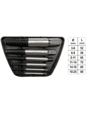 Set extractor de Pernos ( Cola de Chancho ) 6 pzas