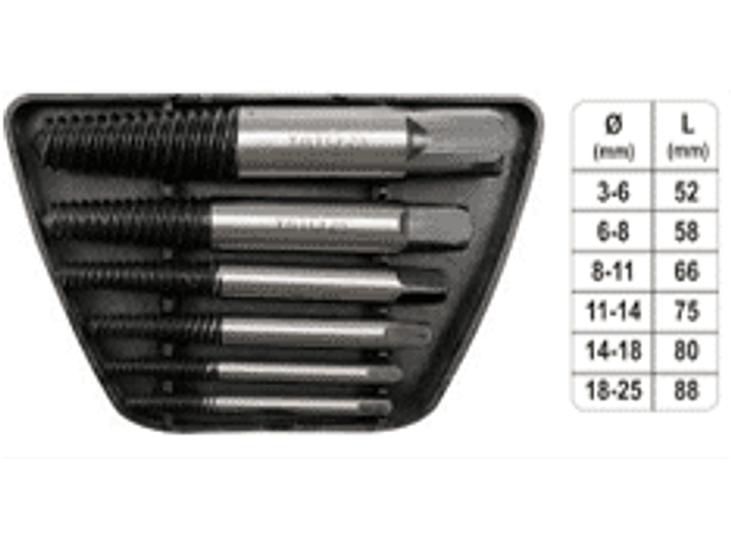 Set extractor de Pernos ( Cola de Chancho ) 6 pzas