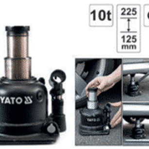 Gata botella baja 10 toneladas con doble cilindro (telescópico)