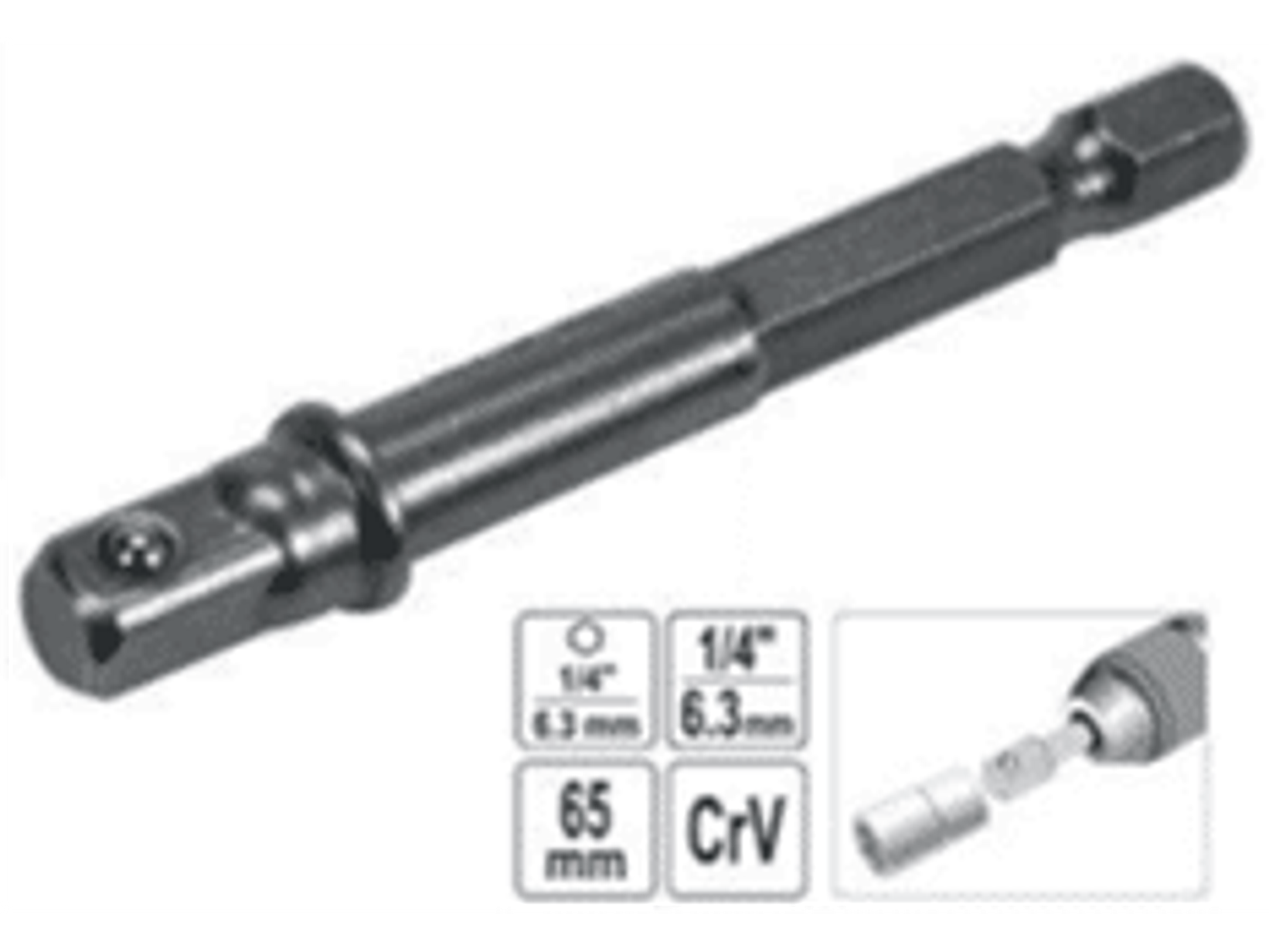 Adaptador para dado hexagonal cuadrante de 1/4