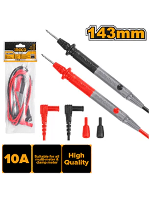 Puntas De Medición Multímetro Tester Compatible con multímetros y amperímetros – Especificaciones: – Longitud de la línea: 1,2 m – Longitud de la pluma: 143 mm – Adecuado para multímetro