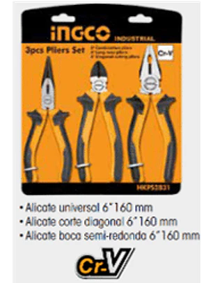 Juego de 3 alicates (cortante 6