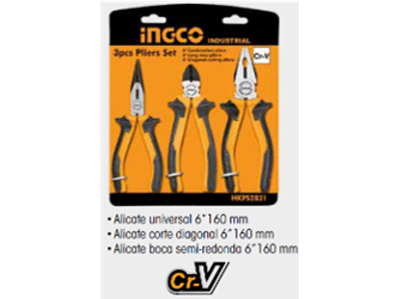 Juego de 3 alicates (cortante 6