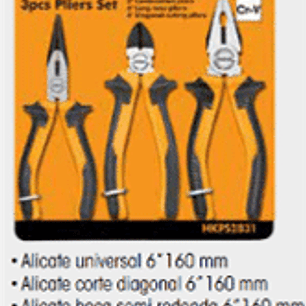 Juego de 3 alicates (cortante 6