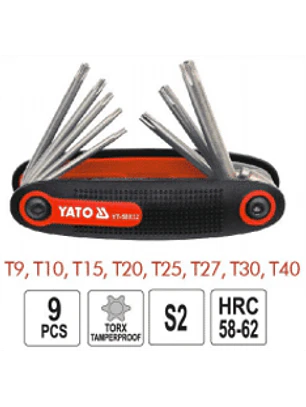 Juego de Llaves Torx de Seguridad Tipo Navaja, 9 Piezas