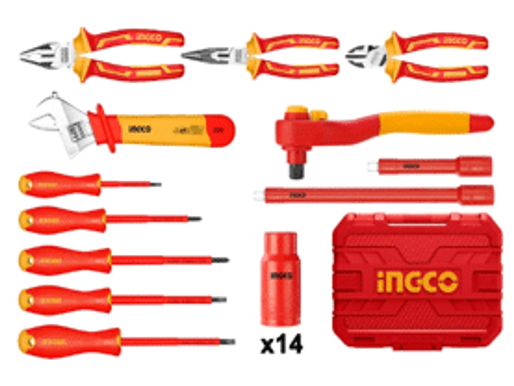 Juego de 26 herramientas manuales aisladas 1000 V, Certificación VDE/GS