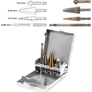 Juego de 4 brocas universales con mango hexagonal