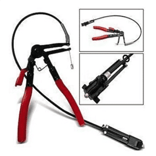 Alicate con piola para extraer abrazaderas de difícil acceso