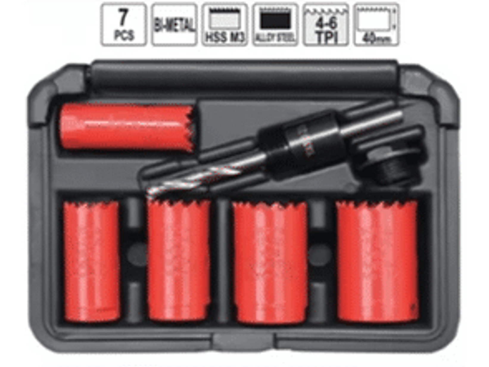 Kit de sierra copa para metal, 7 piezas