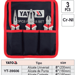 Juego de 3 alicates (cortante 6