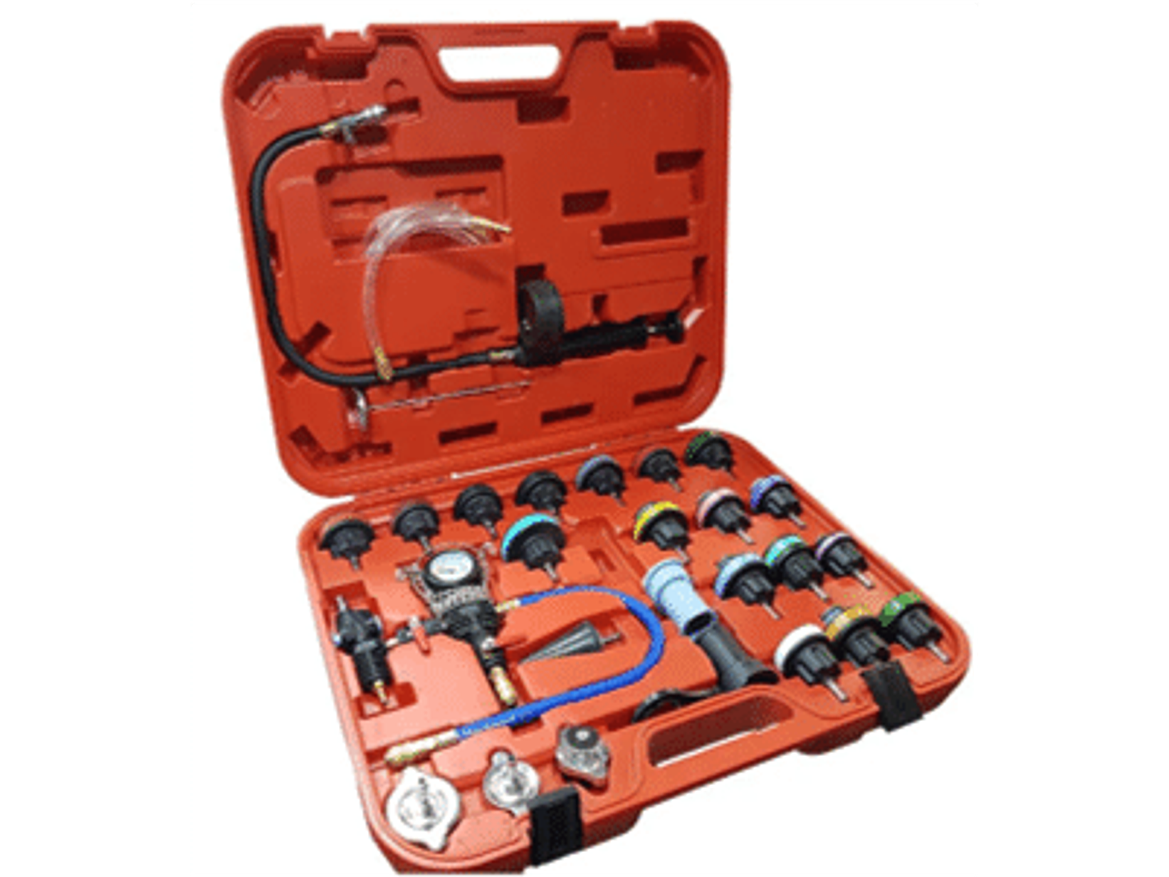 MEDIDOR DE PRESIÓN DE RADIADOR Y FUGAS EN REFRIGERACIÓN 27 PIEZAS