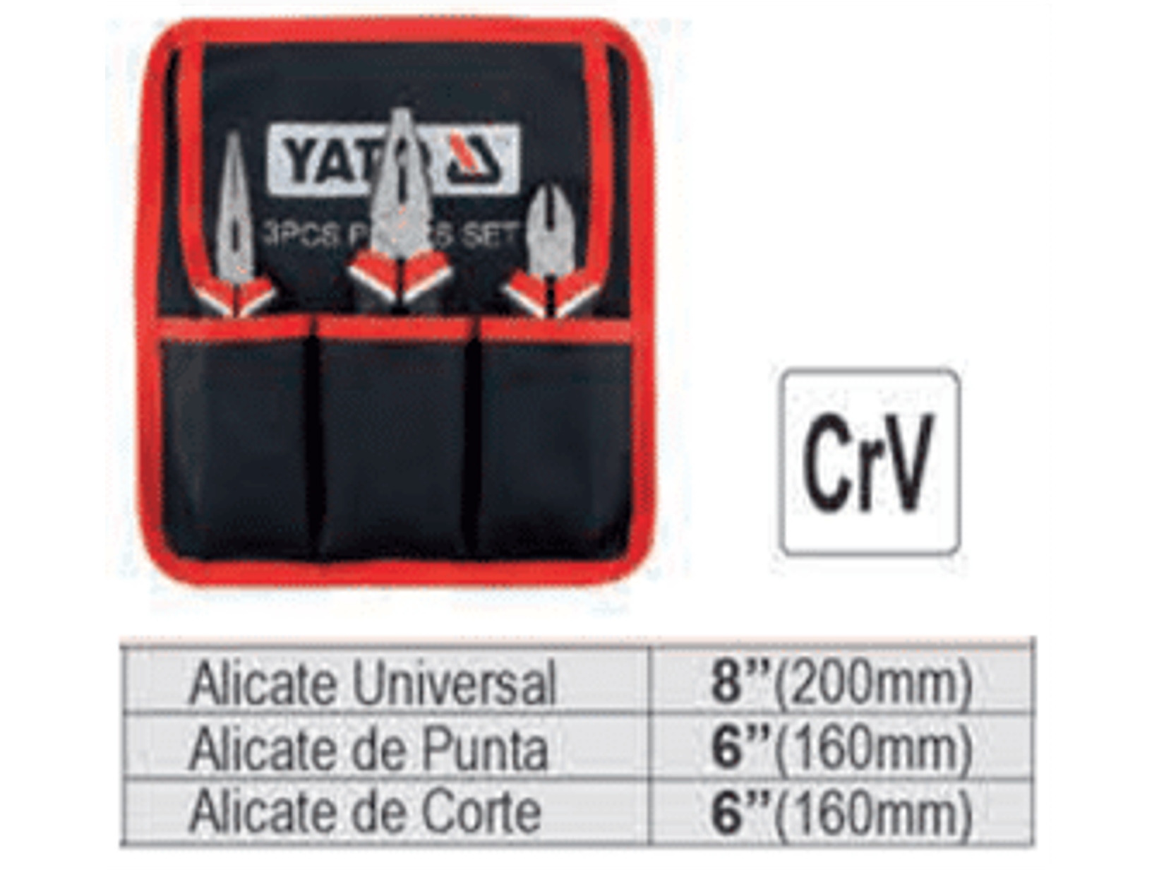 Juego de 3 alicates (cortante 6