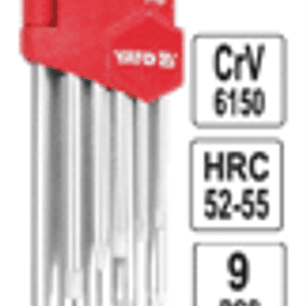 Set llaves Torx de seguridad largas., 9 pzas.