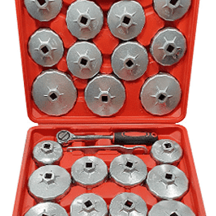 Juego de llaves de copa de 23 piezas para filtros de aceite