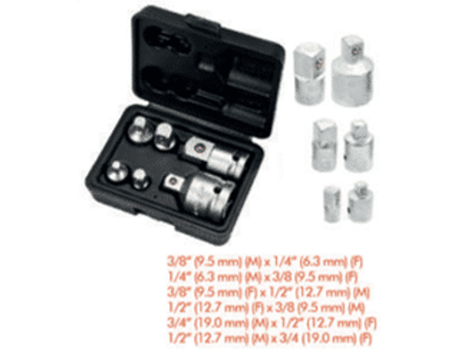 Jgo. Adaptadores 6pzas.