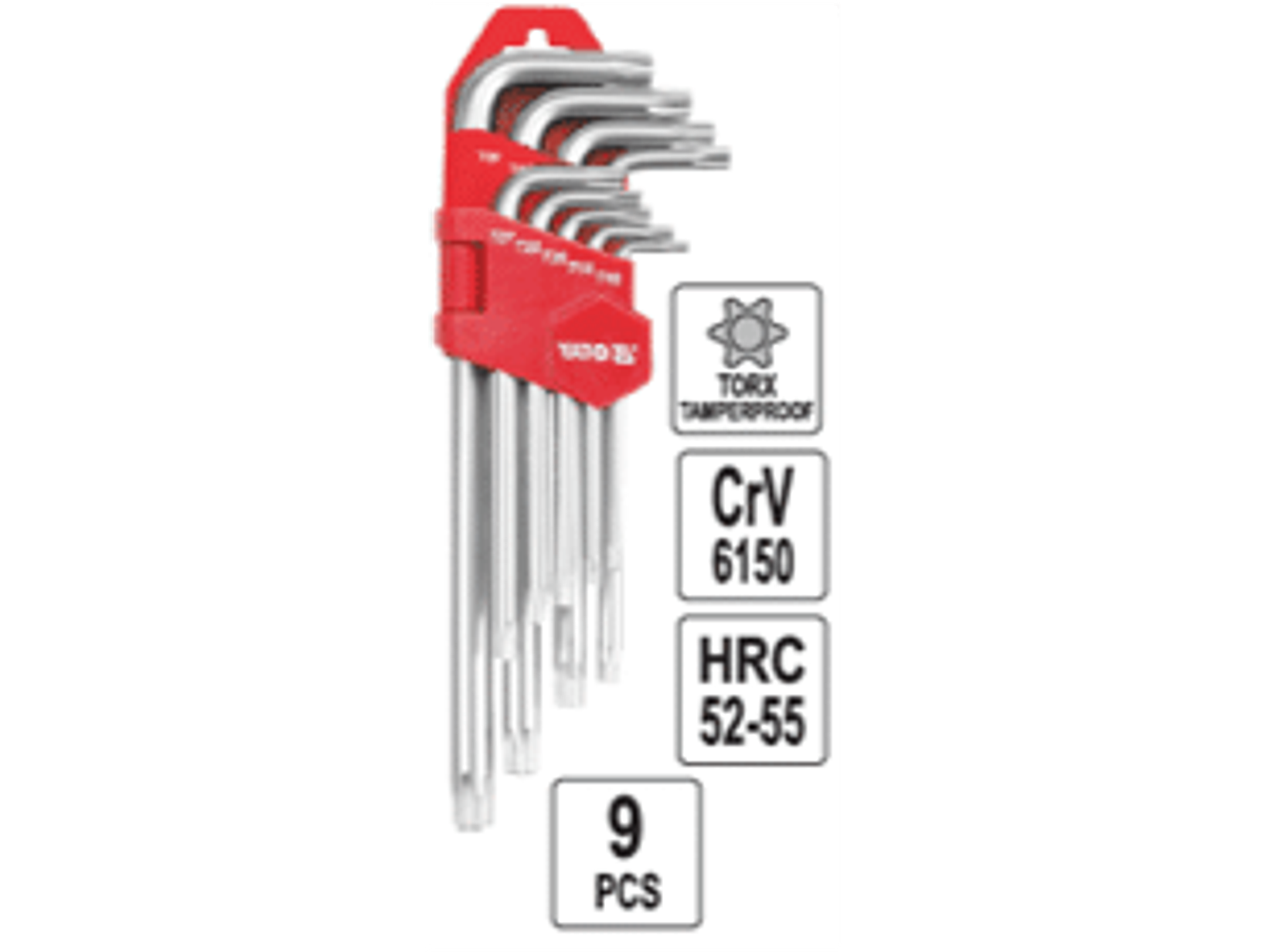 Set llaves Torx de seguridad extra largas., 9 pzas.