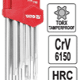 Set llaves Torx de seguridad extra largas., 9 pzas.