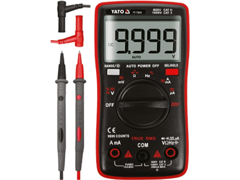 MEDIDOR DIGITAL TRUE RMS CON RANGO DE LCD AUTOMÁTICO 9999