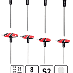 Juego de llaves allen en T de 8 piezas