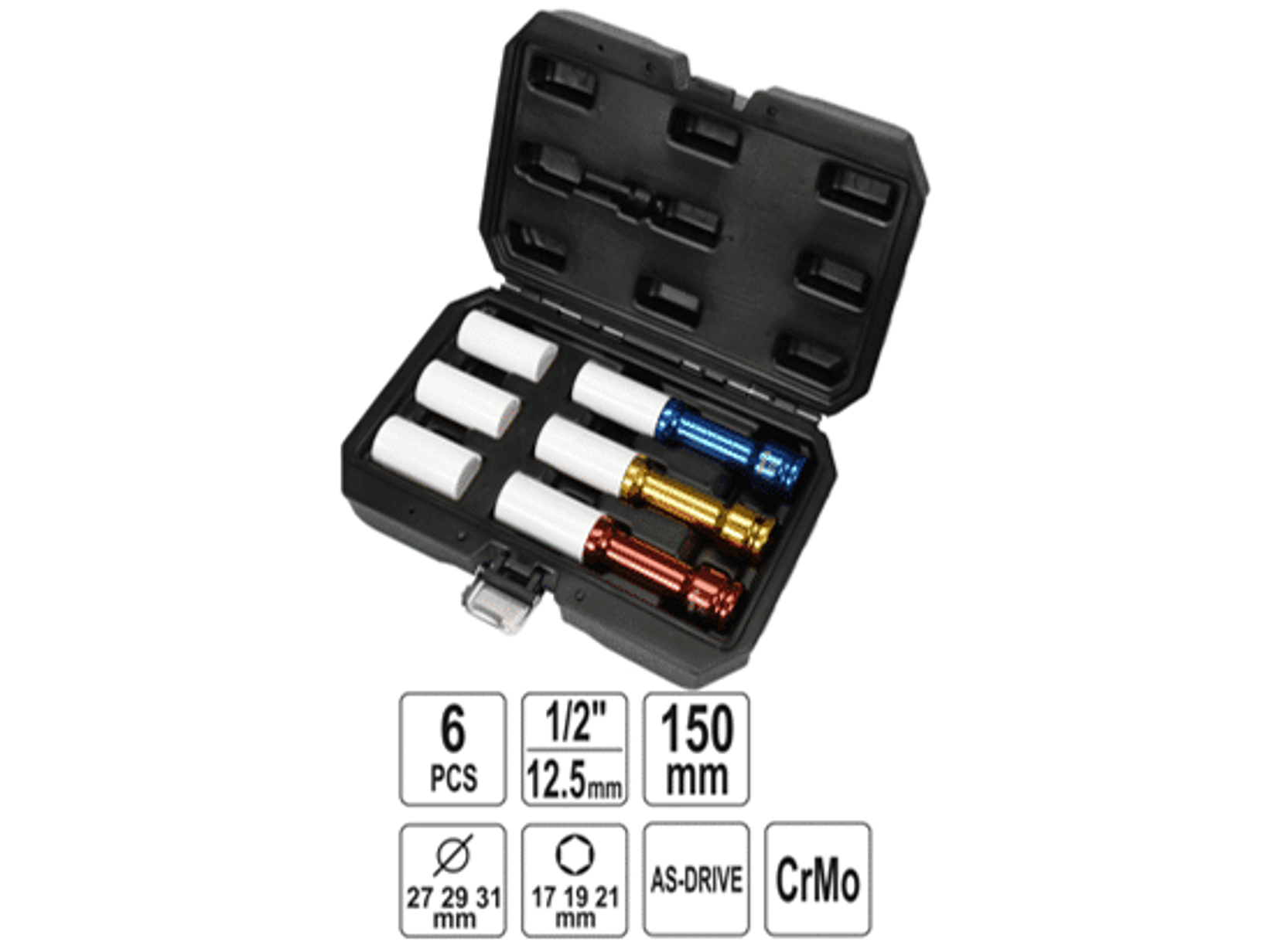 Set dados de impacto hexágonales extra largos 1/2