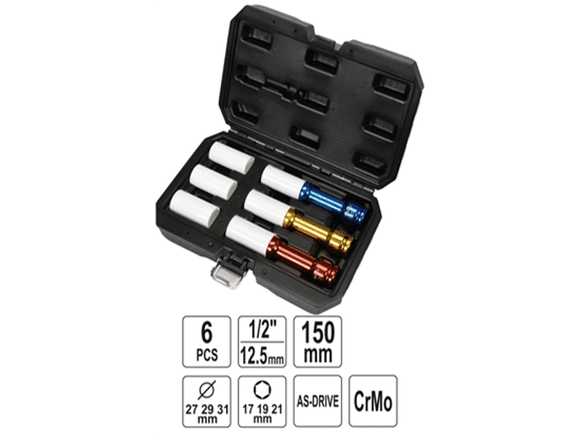 Set dados de impacto hexágonales extra largos 1/2