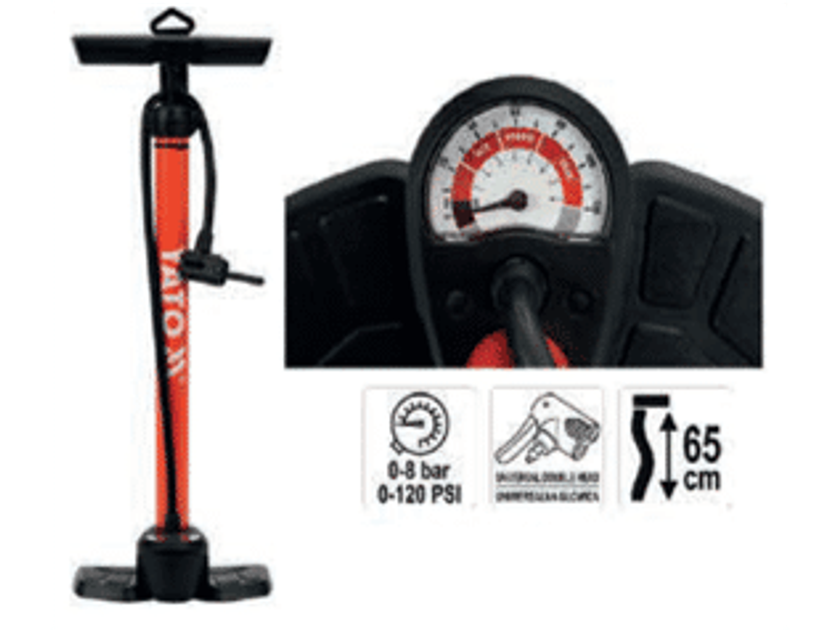 Inflador con medidor de presión