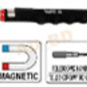 Pinza magnética está montada sobre un brazo telescópico de chapa de acero de 0,6 mm de espesor.
