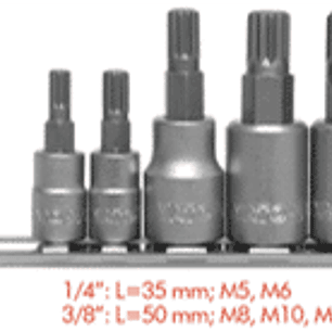 Juego de dados Imbus (Spline) de 1/4