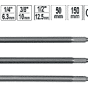 JUEGO 6 ADAPTADORES 1/2 - 3/8 - 1/4 50 Y 150MM