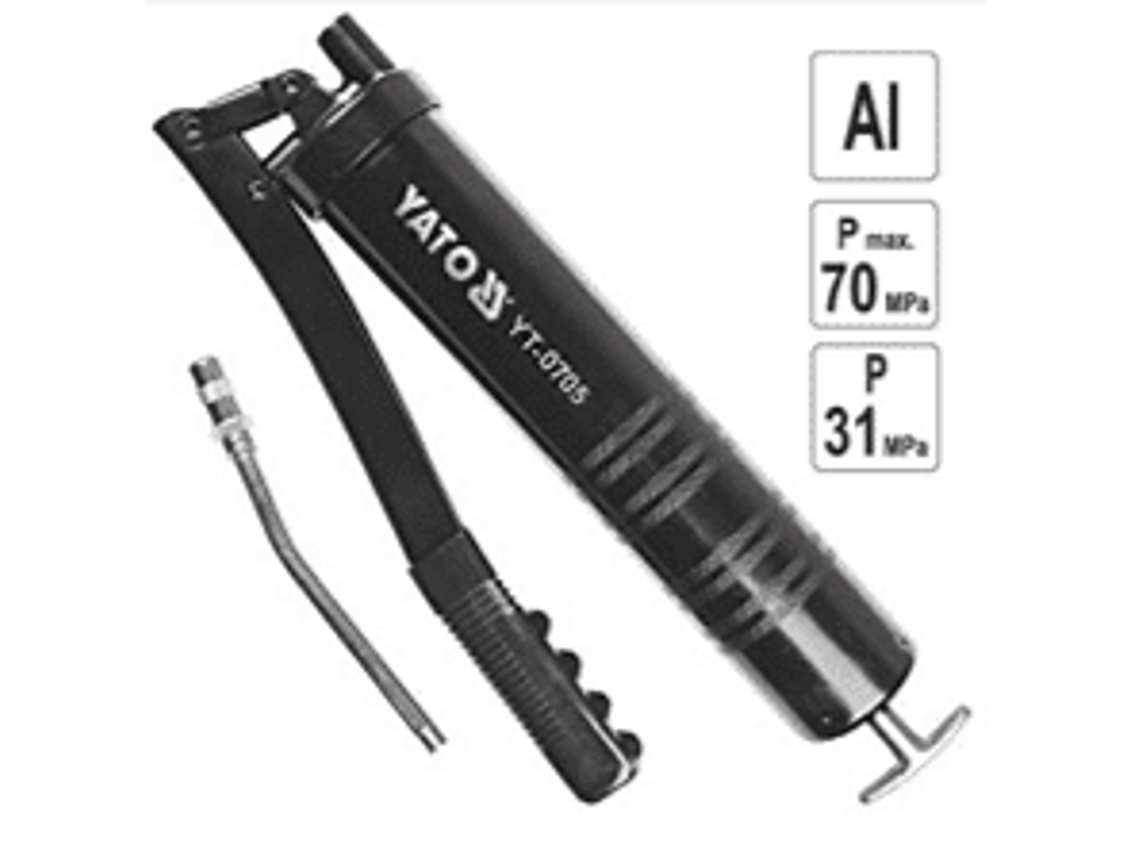 Engrasadora manual aluminio de palanca con boquilla rígida ( Capac. 400cc. )