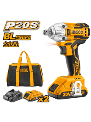 LLAVE IMPACTO INGCO INALAMBRICA 20V - 2 BAT.Y CARGADOR, CUADRANTE DE 1/2
