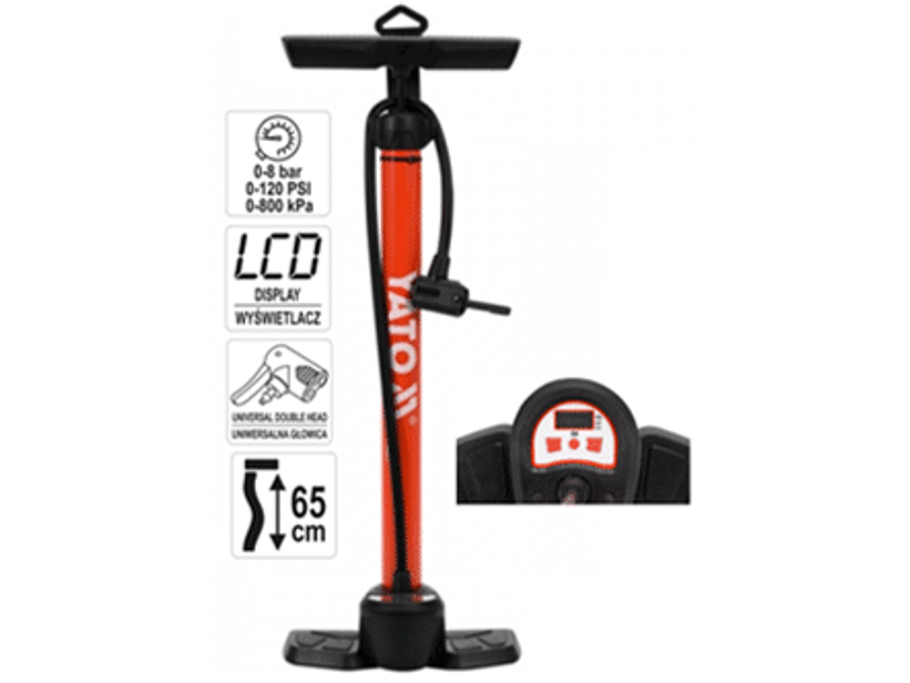 INFLADOR MANUAL 0-120 PSI CON PANTALLA DIGITAL.