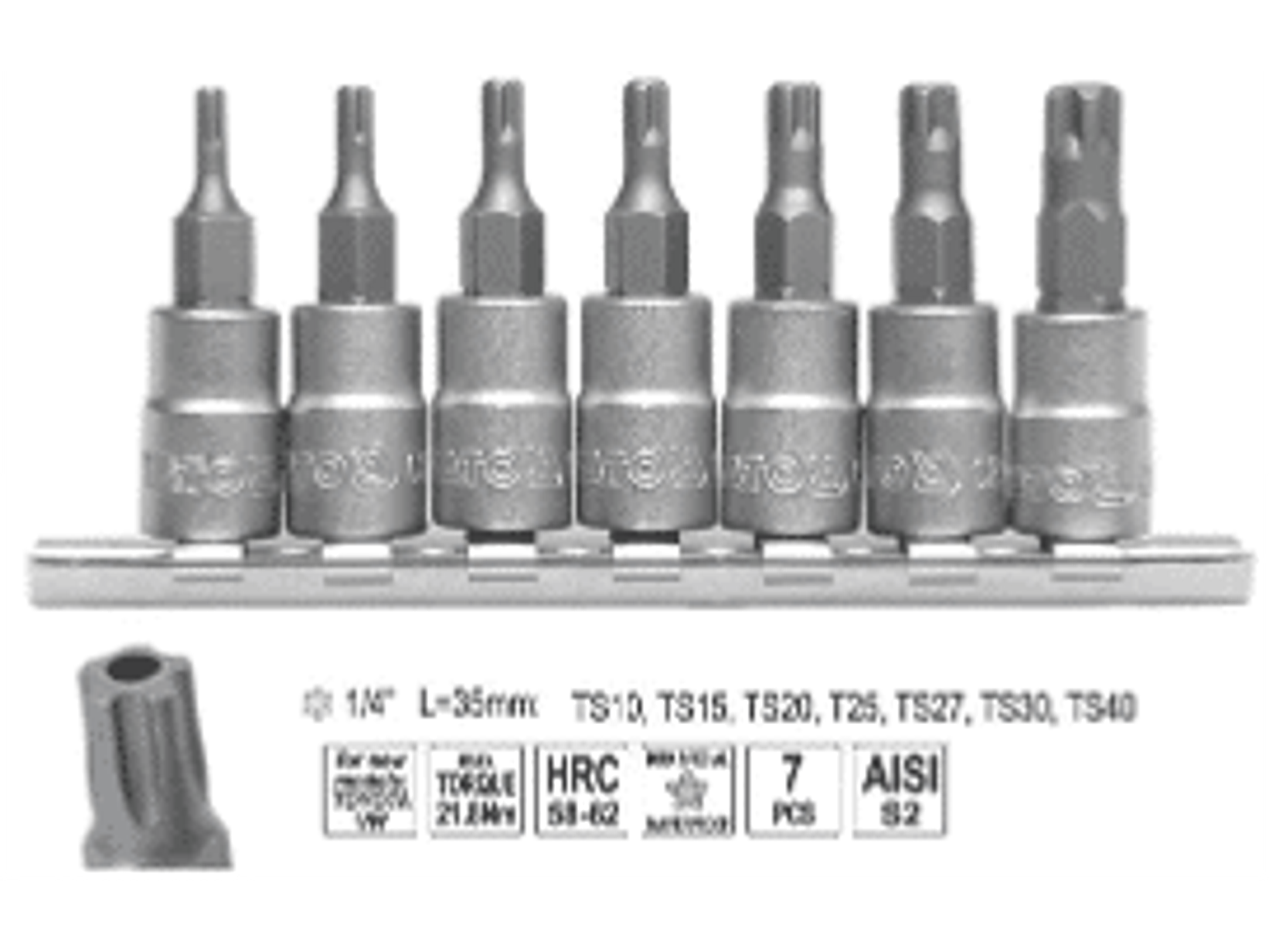 Juego de 7 dados estrella (cinco puntas) perforados de 1/4