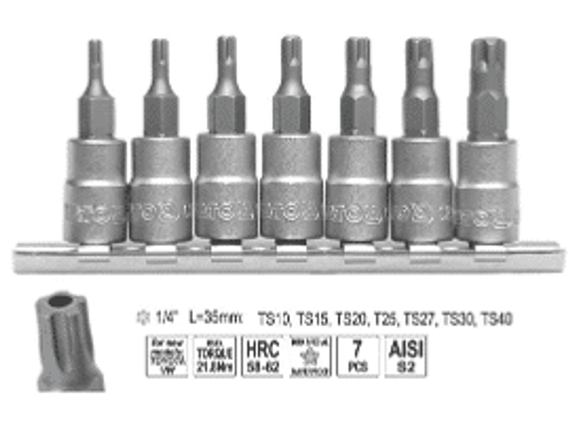 Juego de 7 dados estrella (cinco puntas) perforados de 1/4