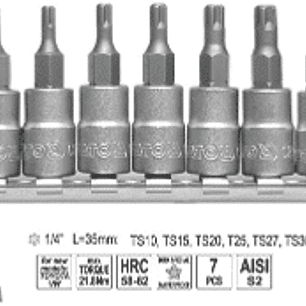 Juego de 7 dados estrella (cinco puntas) perforados de 1/4