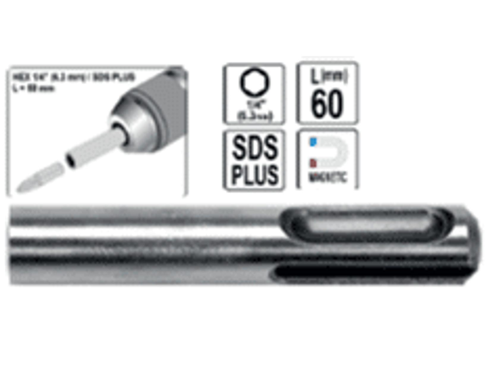 ADAPTADOR PARA PUNTAS TOMA SDS 1/4