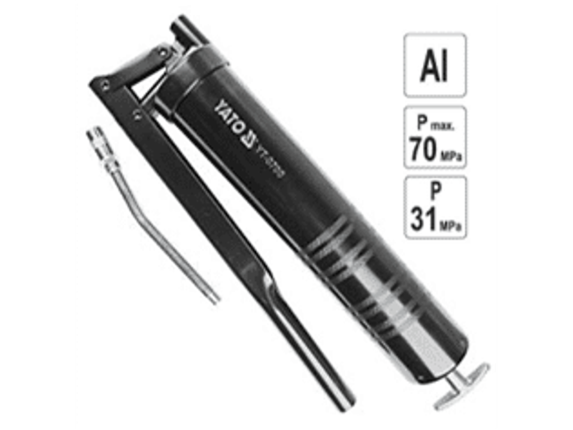 Engrasadora manual aluminio de palanca con boquilla rígida ( Capac. 500cc. )