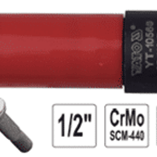 Dado Impacto largo, pared delgada con funda plástica 1/2