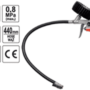 Pistola infladora de neumáticos con manómetro