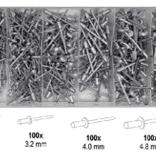 Display surtido de remaches 400un