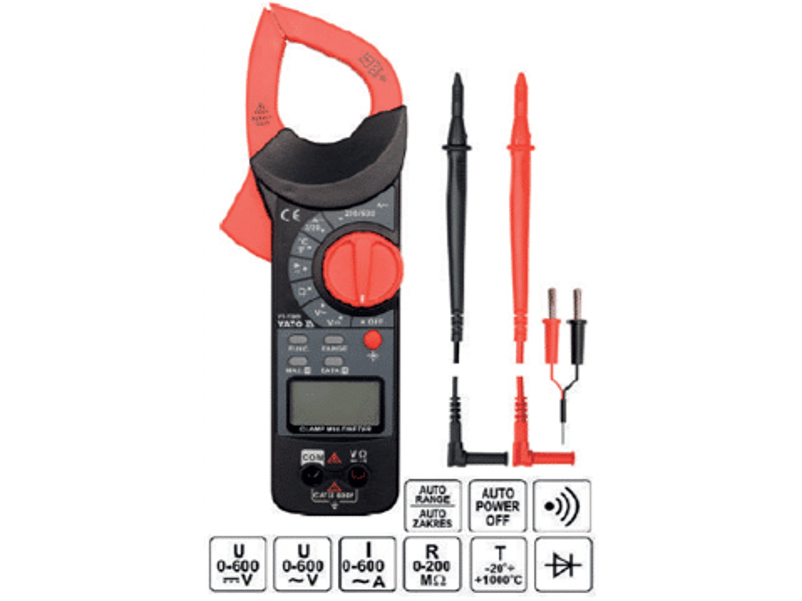 MULTÍMETRO DIGITAL C/PINZA 600V.