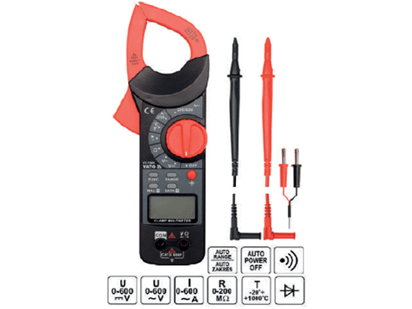 MULTÍMETRO DIGITAL C/PINZA 600V.
