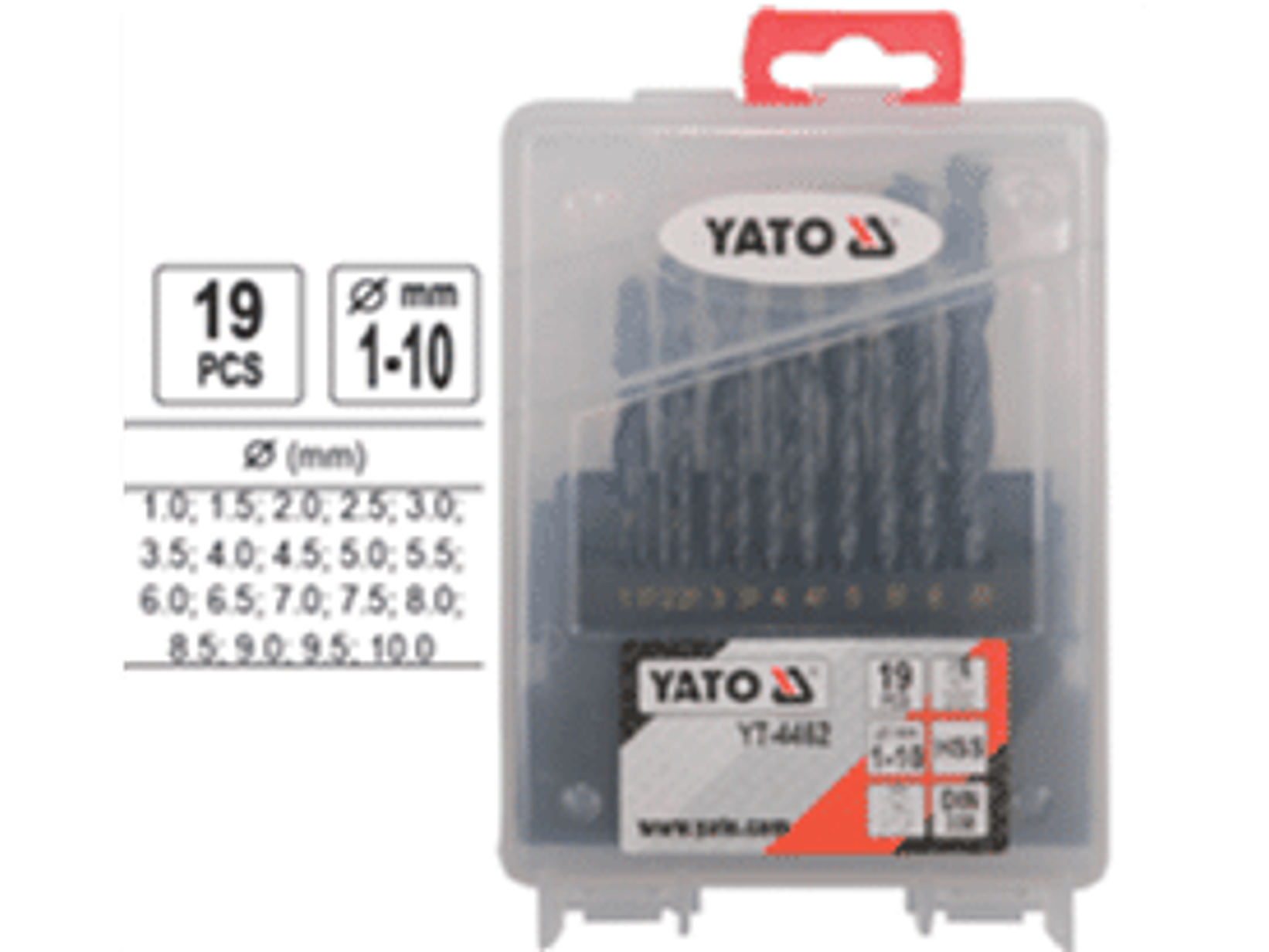 Set de brocas acero, 19 piezas, 1, 1