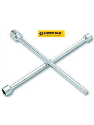 Llave de rueda tipo cruz 17, 19, 21 mm y cuadrante de 1/2