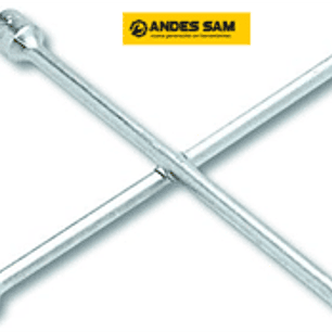 Llave de rueda tipo cruz 17, 19, 21 mm y cuadrante de 1/2