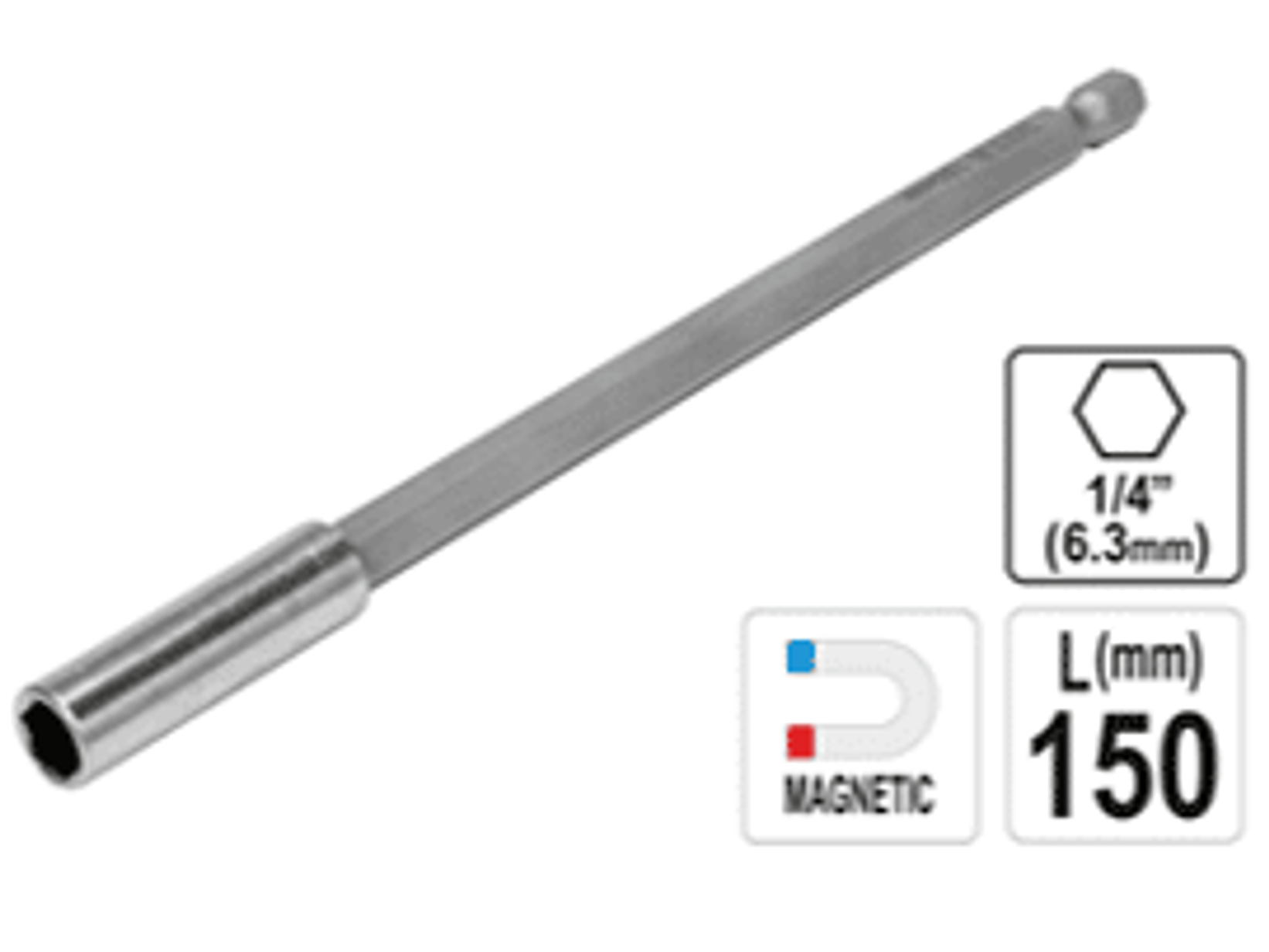 PORTA PUNTAS MAGNETICO 1/4 x 150 mm