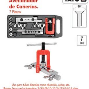 Avellanador de tubos. 7 piezas